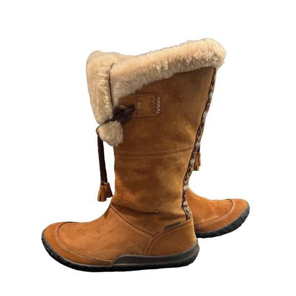 CUSHE Suede Cabin Fever Fair isle faux Fur Lined tall Brown Boots Womens 7 EUC - Picture 8 of 10